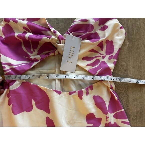 Billy J NWT Juniper Midi Dress Pink Floral Cut Out Dress Size 10 Resortwear - Picture 7 of 8